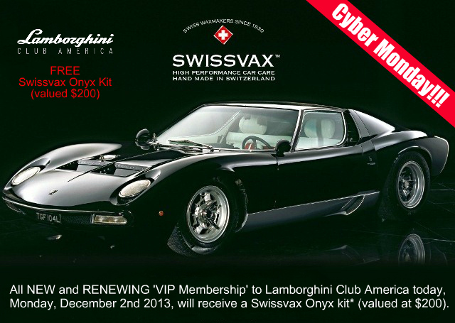 Lamborghini Club America Swissvax Cyber Monday