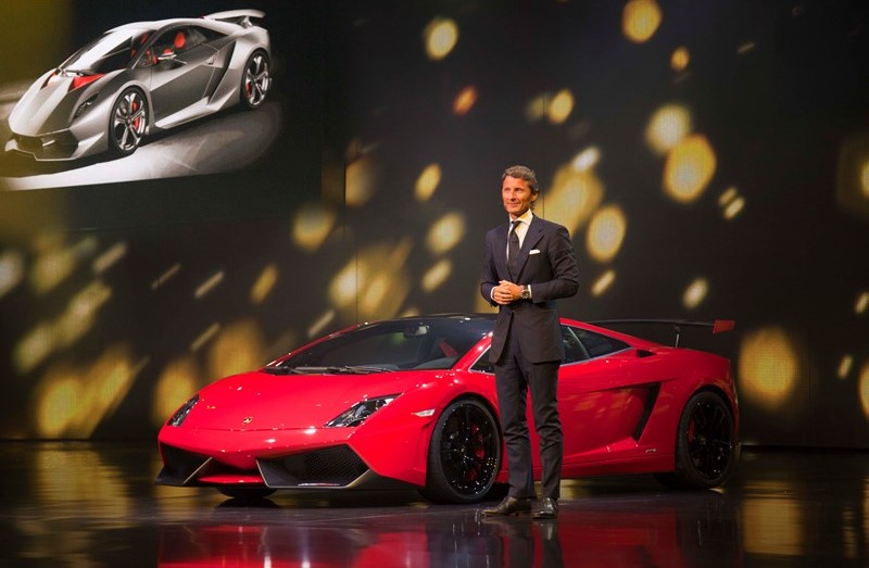President and CEO of Automobili Lamborghini, Stephan Winkelmann, announcing production of..