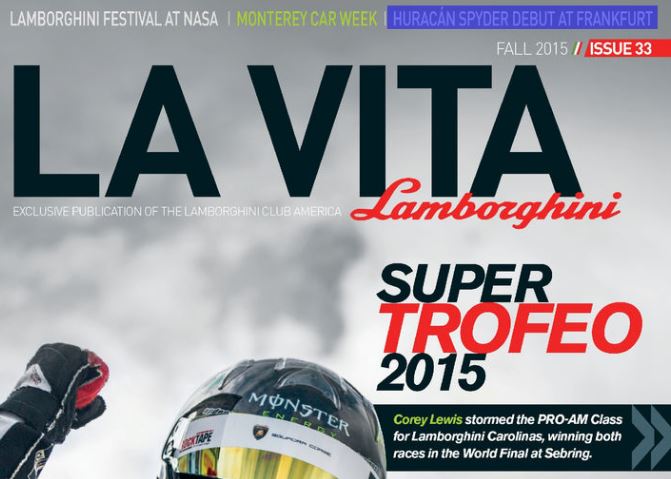 La Vita Lamborghini Magazine Fall 2015 Issue